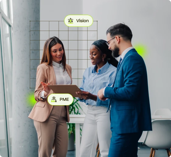 Collage représentant une PME accompagnée au quotidien par son expert-comptable